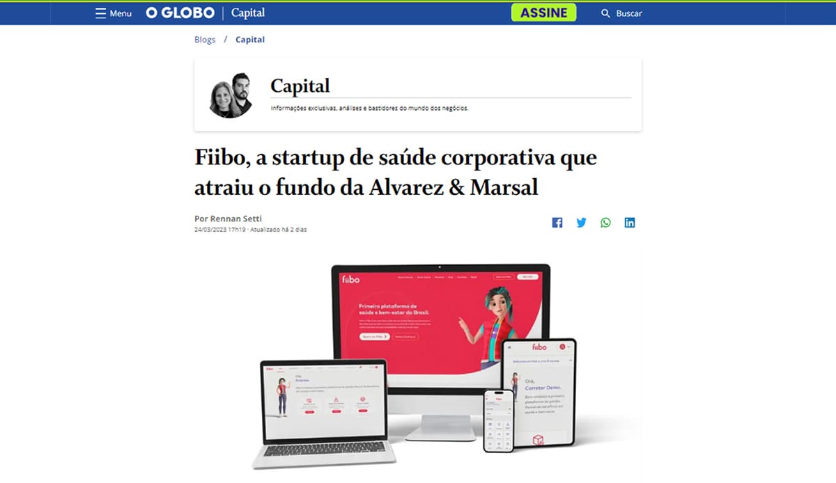 Fiibo é destaque no Jornal O Globo após receber investimento de R$11 milhões